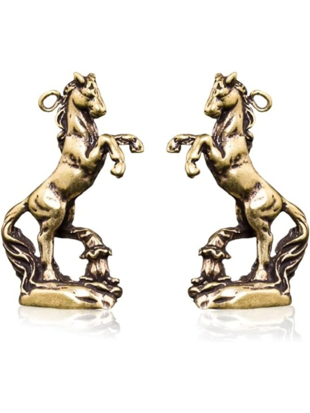 Set of 2 Classic Brass Horse Key Pendants - Exquisite Home & Office Decor